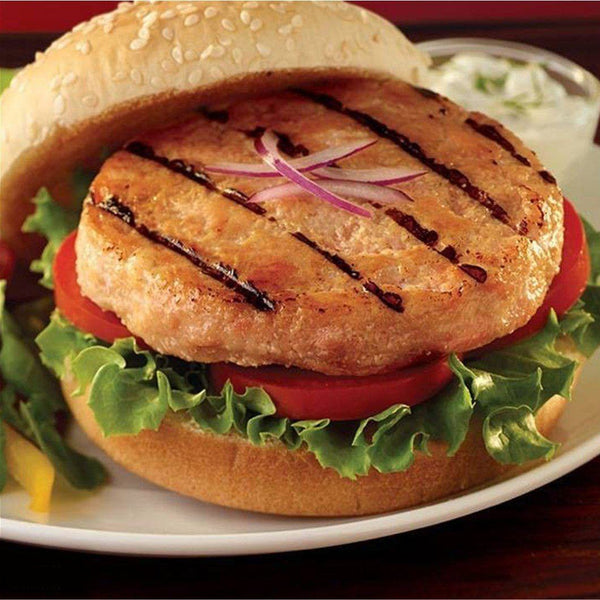 Nuestra exquisita hamburguesas de salmón gourmet lista para ser disfrutada